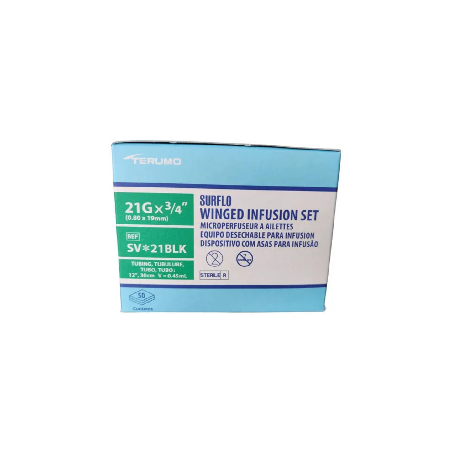 SET DE INFUSION SURFLO TERUMO 21GX3/4 AGUJA MARIPOSA CAJA CON 50 PIEZAS