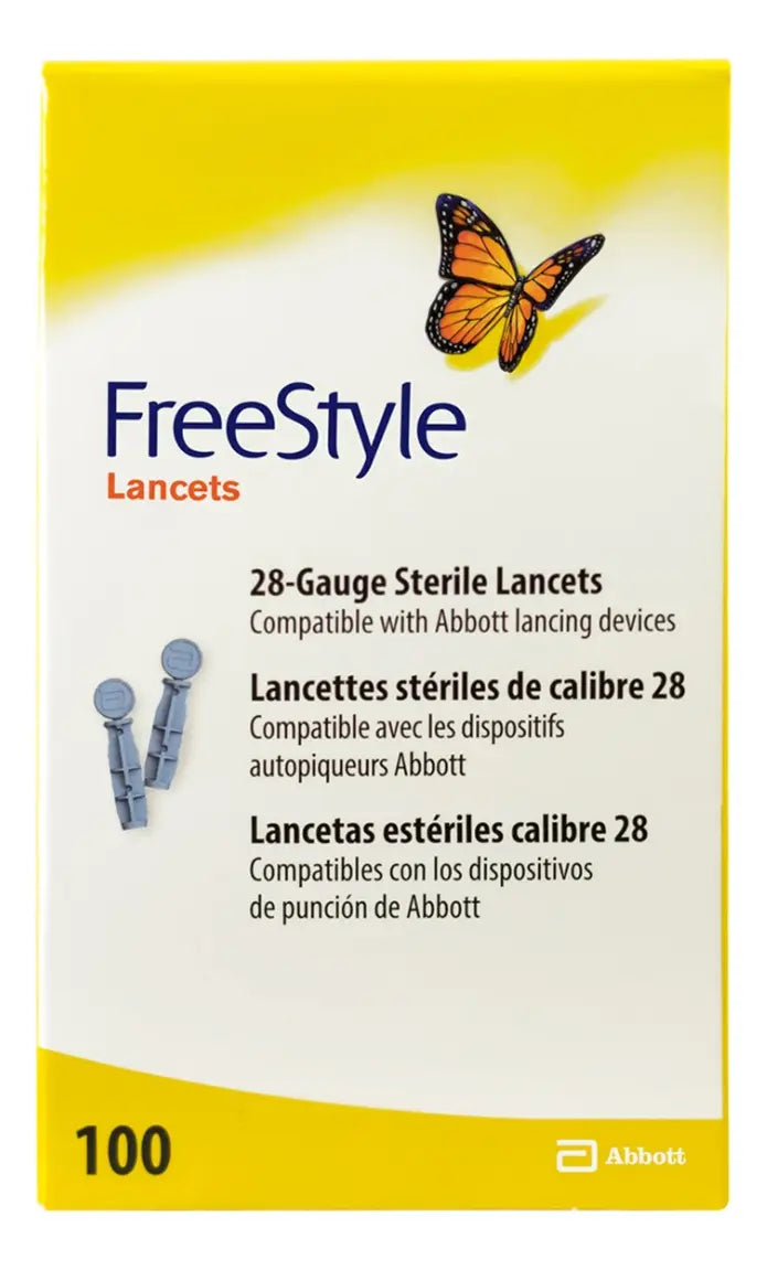 Freestyle Lancets Calibre 28 Abbott caja con 100 lancetas