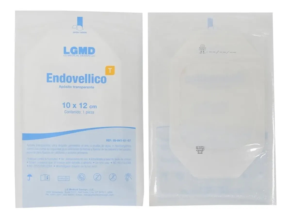 ENDOVELLICO APOSITO TRANSPARENTE, MICROPOROSO Y AUTOADHERIBLE 10 X 12 CM CAJA CON 50 PIEZAS