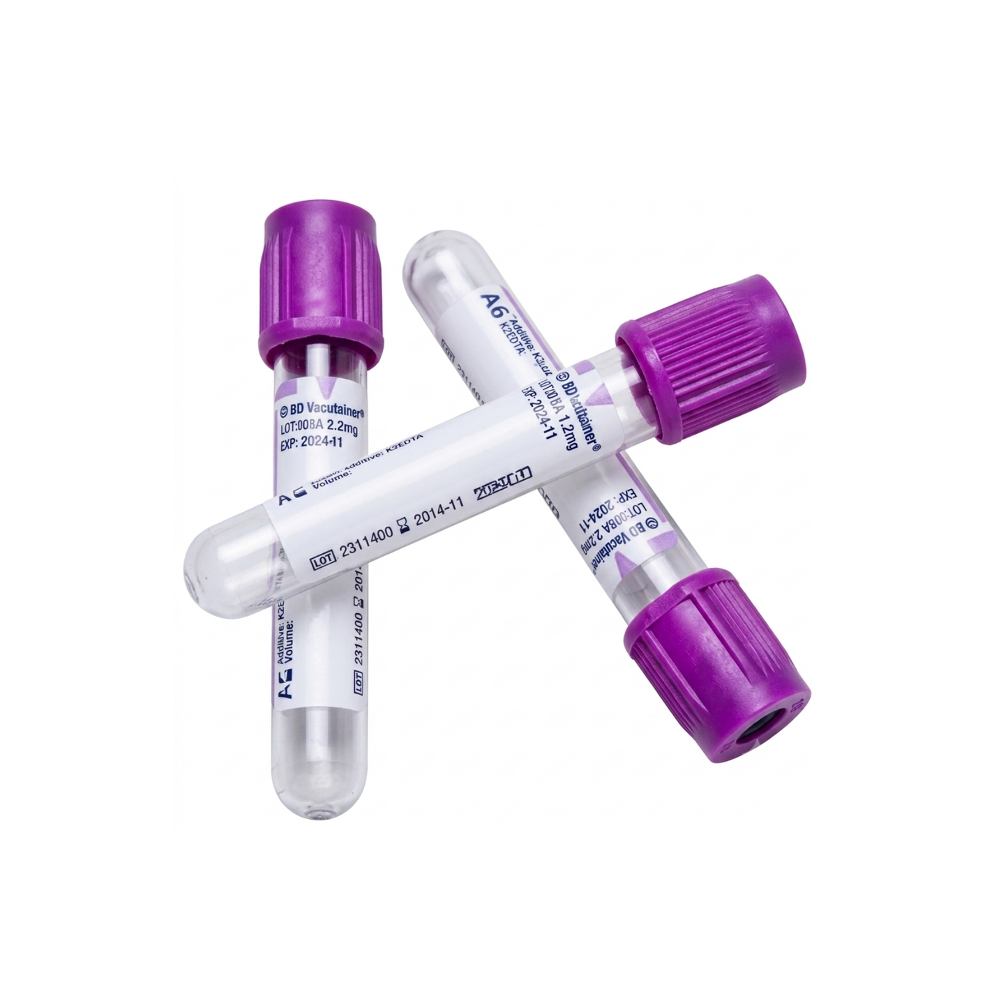 TUBO BD VACUTAINER 4.0 ML LILA GRADILLA CON 100 PIEZAS