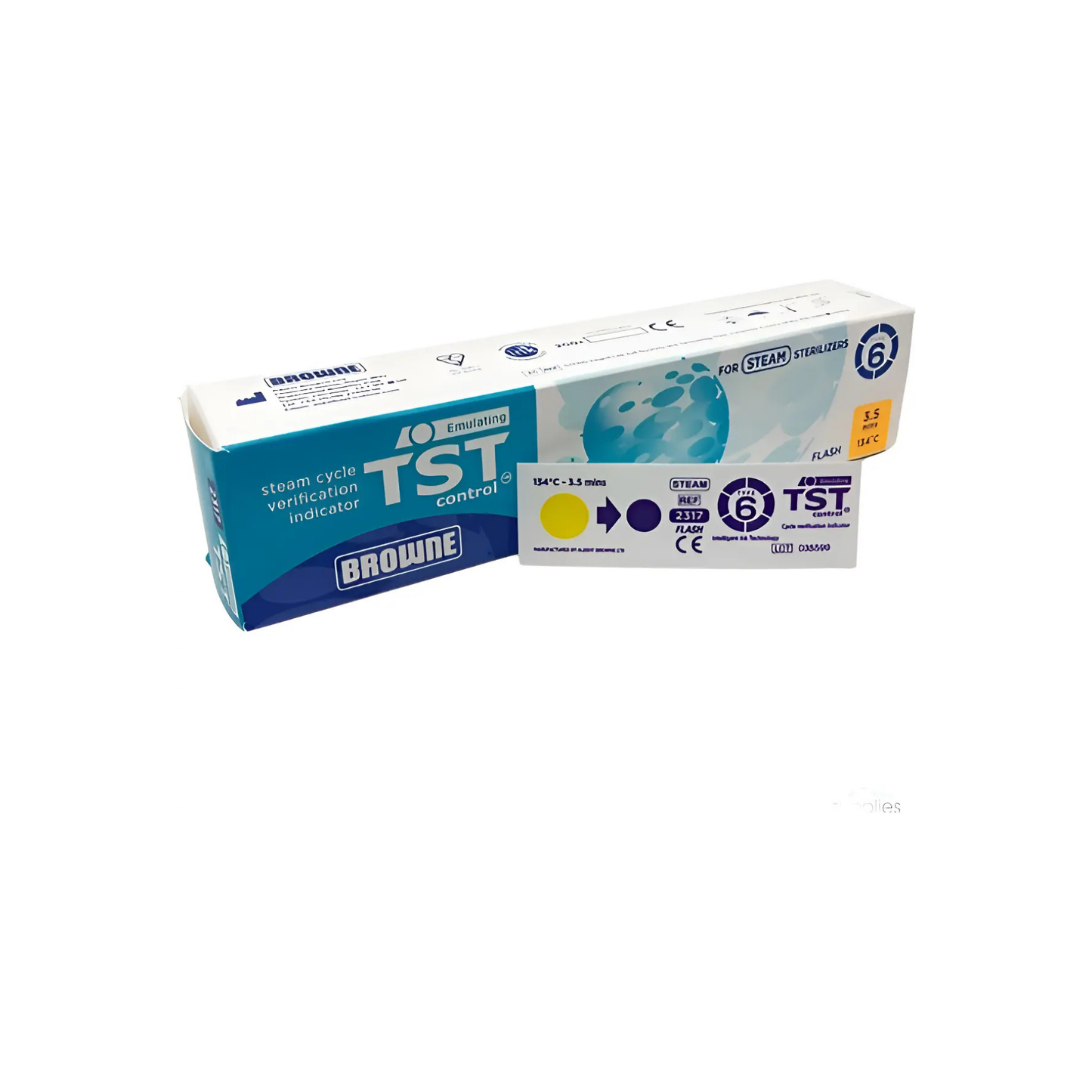 Tira Indicador de verificación del ciclo de vapor (TST) BROWNE Caja c/200 pz