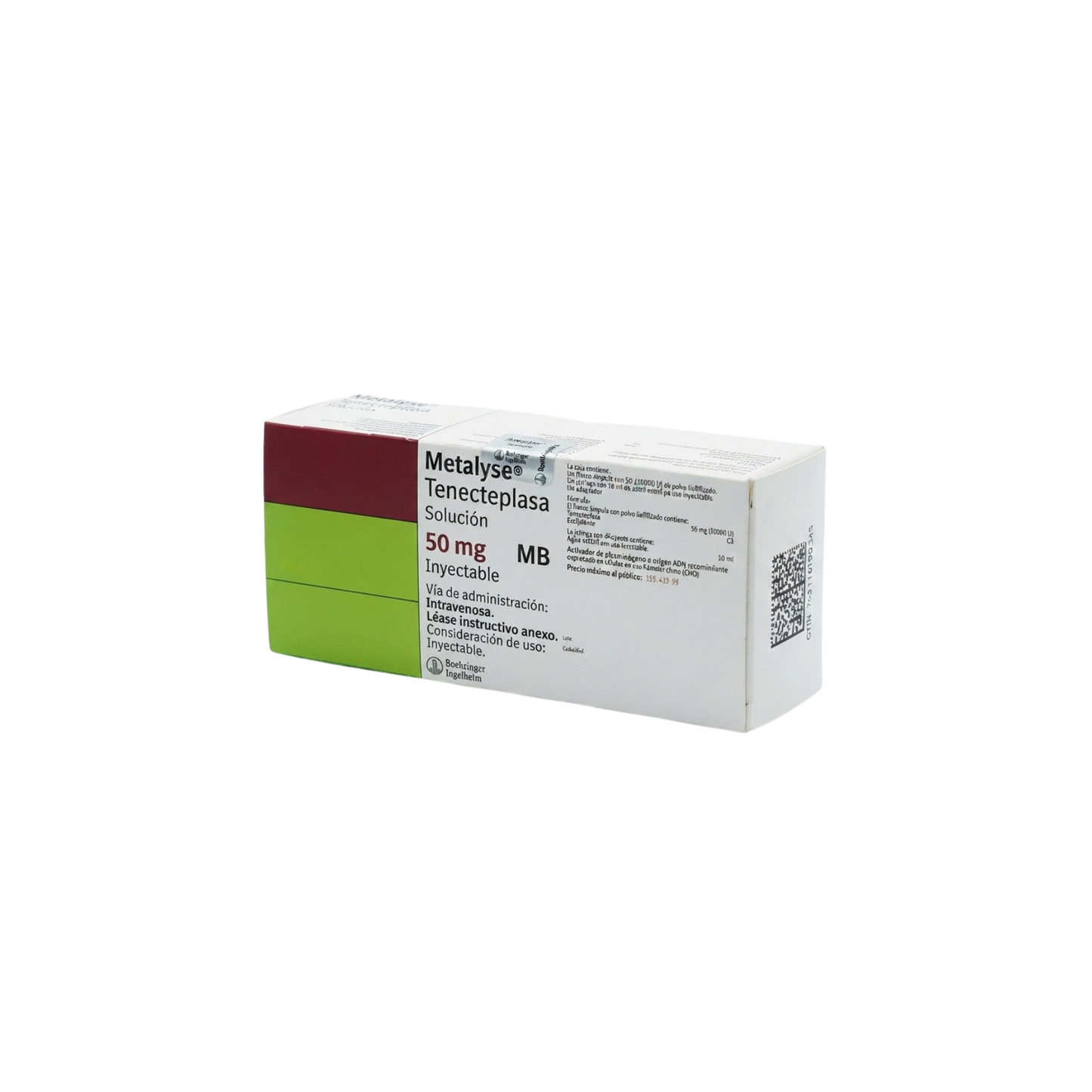 SOLUCION INYECTABLE TENECTEPLASA 50MG