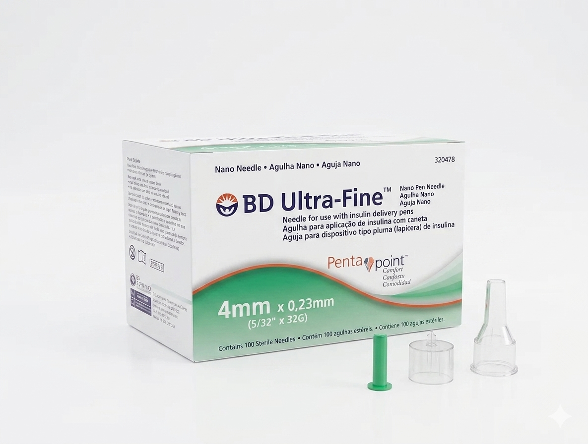 Aguja BD Ultra-fine Pentapoint 4 mm para pluma