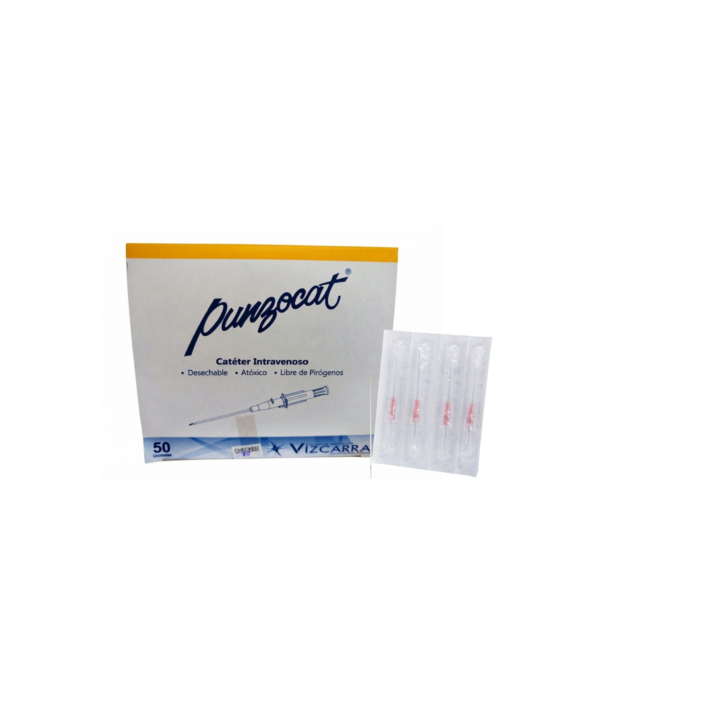 CATETER PUNZOCAT 20GX19MM NO RADIOPACO COLOR ROSA CAJA CON 50 PIEZAS