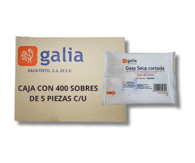 GASA ESTERIL 10X10 CAJA CON 400 SOBRE DE 5 PIEZAS C/U