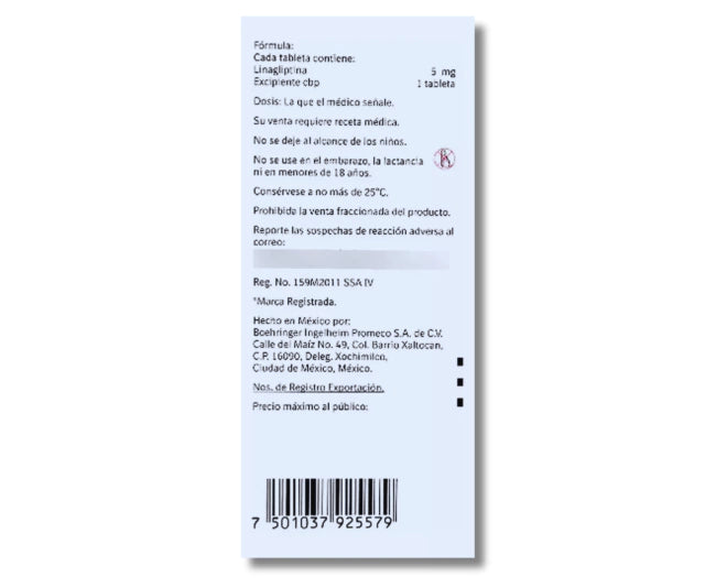 TRAYENTA 5 MG - 30 TABLETAS