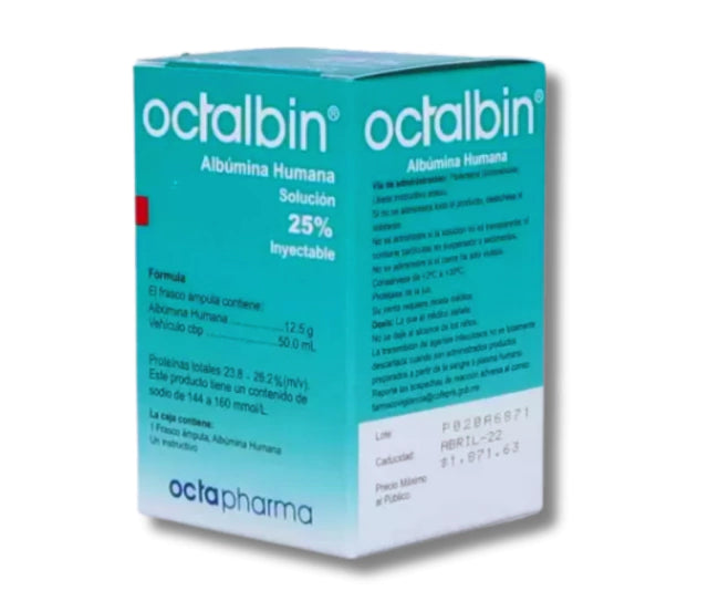 OCTALBIN ALBUMINA HUMANA 25% INYECTABLE 12.5 g / 50 mL