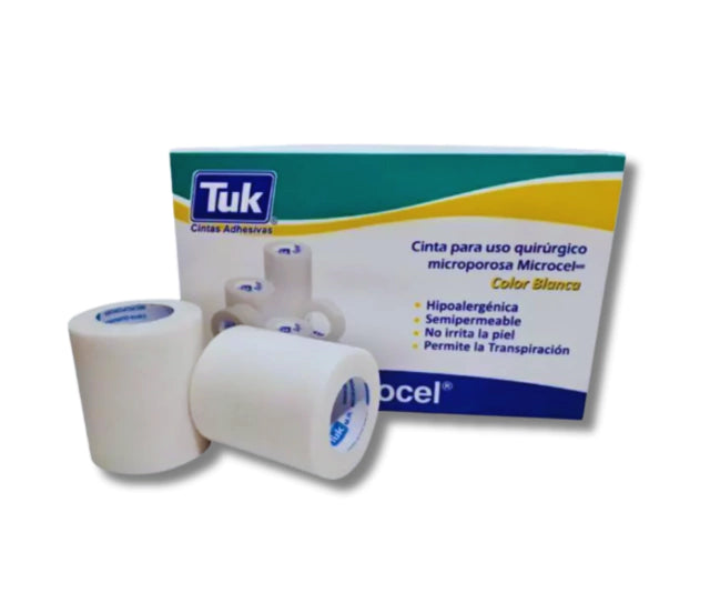 CINTA QUIRÚRGICA MICROPOROSA TUK 5.00 CM X 10 M CAJA CON 6 ROLLOS