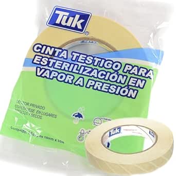 CINTA TESTIGO PARA ESTERILIZACION CON VAPOR A PRESION 18MM X 50 M TUK 1 PIEZA
