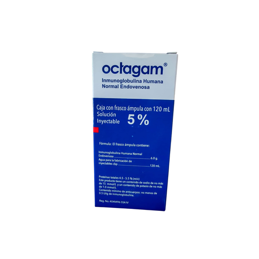 OCTAGAM INMUNOGLOBULINA HUMANA NORMAL ENDOVENOSA 120 ML SOLUCION INECTABLE 5%
