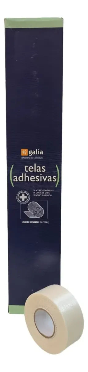 TELA ADHESIVA DE ACETATO 2.5 CM x 10M CAJA CON 12 ROLLOS