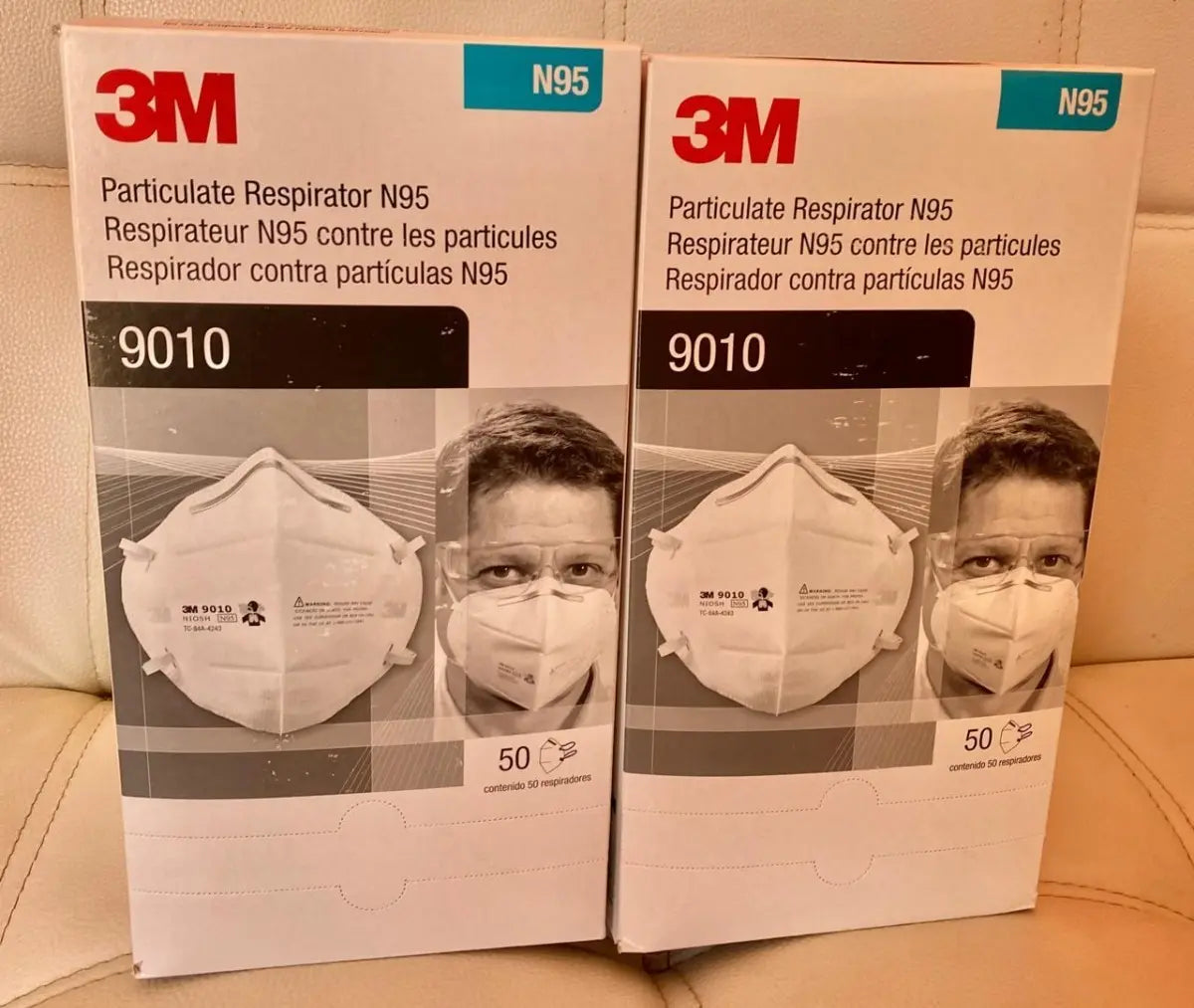 Mascarilla N95 de 3M mod 9010 color blanco caja con 50 piezas