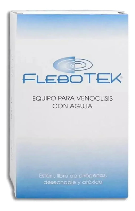 EQUIPO PARA VENOCLISIS CON AGUJA FLEBOTEK ESTÉRIL CAJA CON 10 PZ