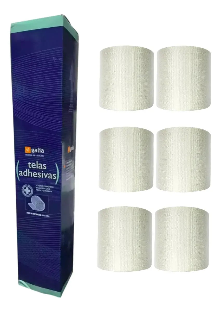 TELA GALIA ADHESIVA DE ACETATO 5 CM x 10M CAJA CON 6 ROLLOS