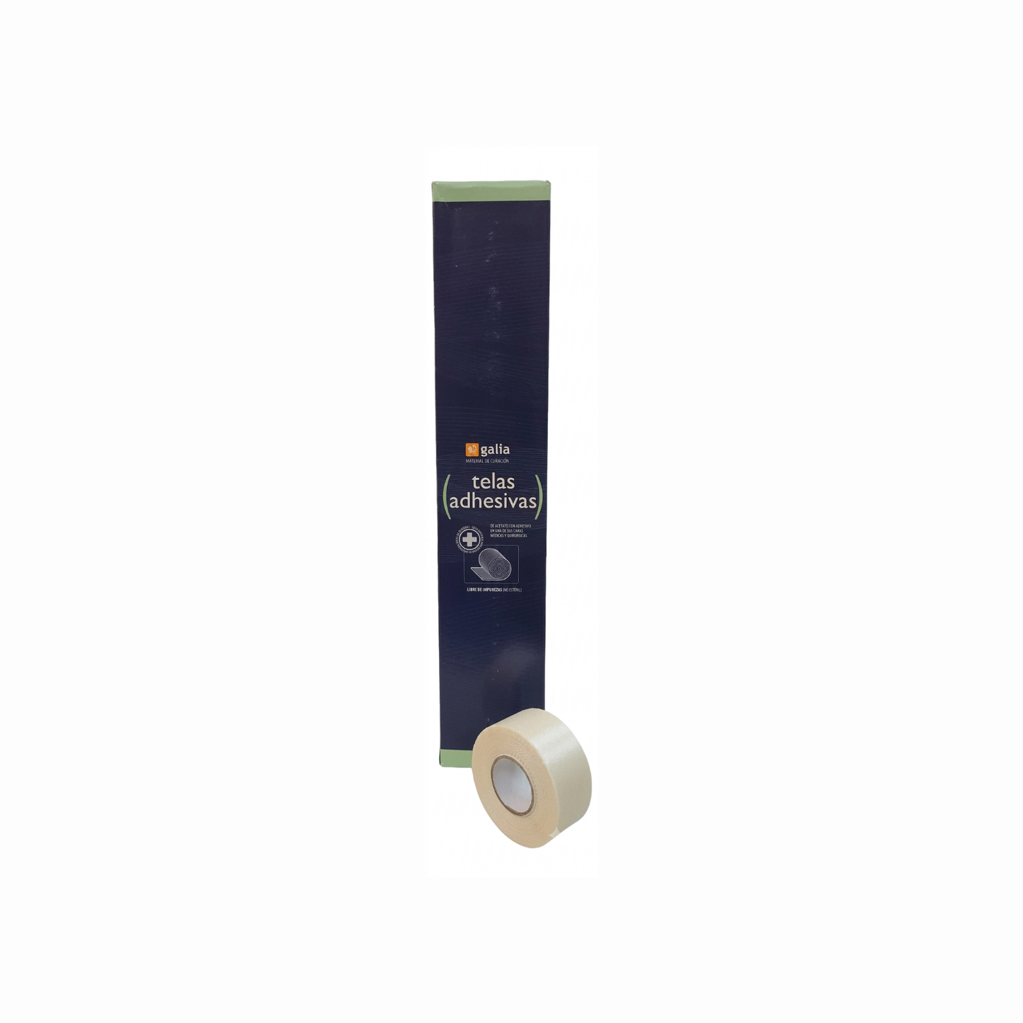 TELA ADHESIVA DE ACETATO 2.5 CM x 10M CAJA CON 12 ROLLOS