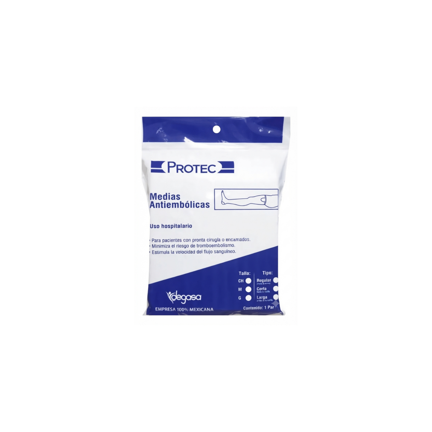 MEDIAS ANTIEMBOLICAS MEDIANA CORTA PROTEC 1 PAR