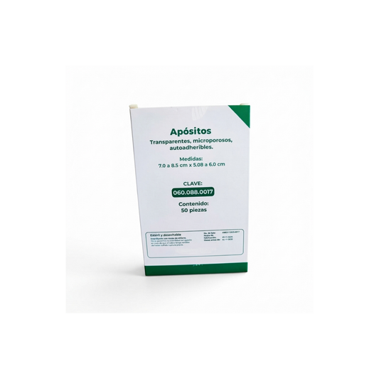 APOSITO 6CMX7CM TRANSPARENTE MICROPOROS AUTOADHERIBLES CAJA CON 50 PIEZAS