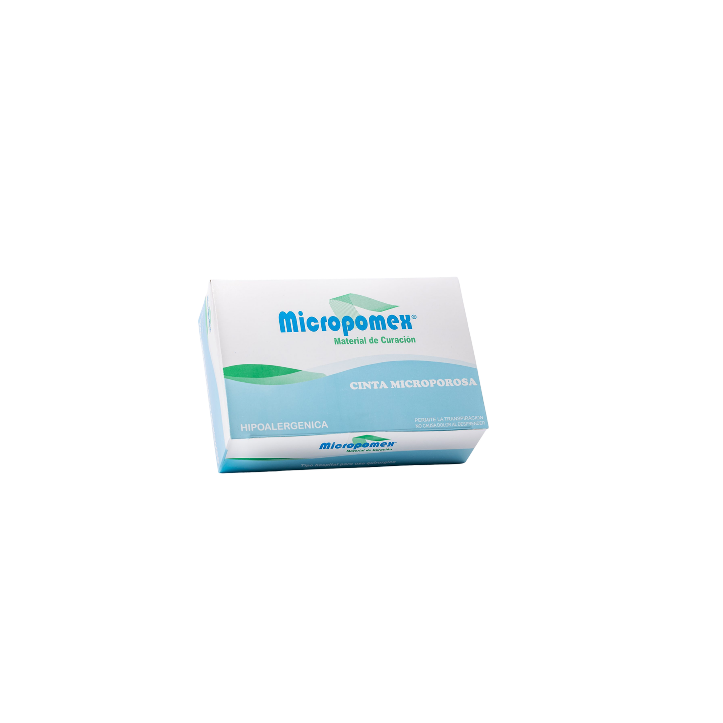 CINTA MICROPOROSA HIPOALERGENICA MICROPOMEX 5 CM X 10 MTS COLOR BLANCA CAJA CON 6 PZS
