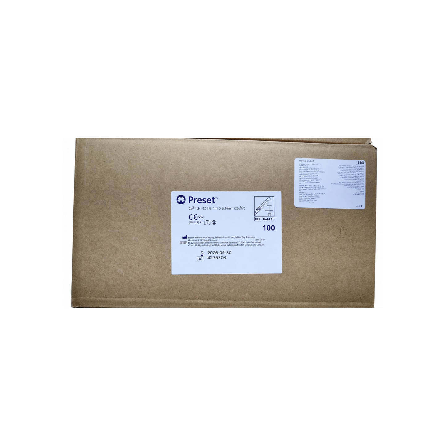 JERINGA PARA GASOMETRIA 1ML BD CAJA CON 100 PIEZAS