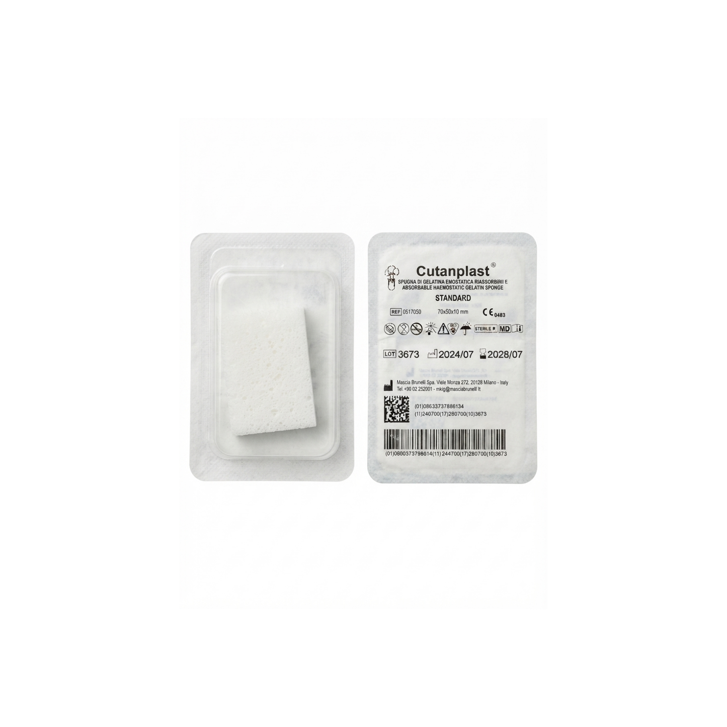 ESPONJA HEMOSTATICA CUTANPLAST 70X50X10 CAJA CON 10 PIEZAS