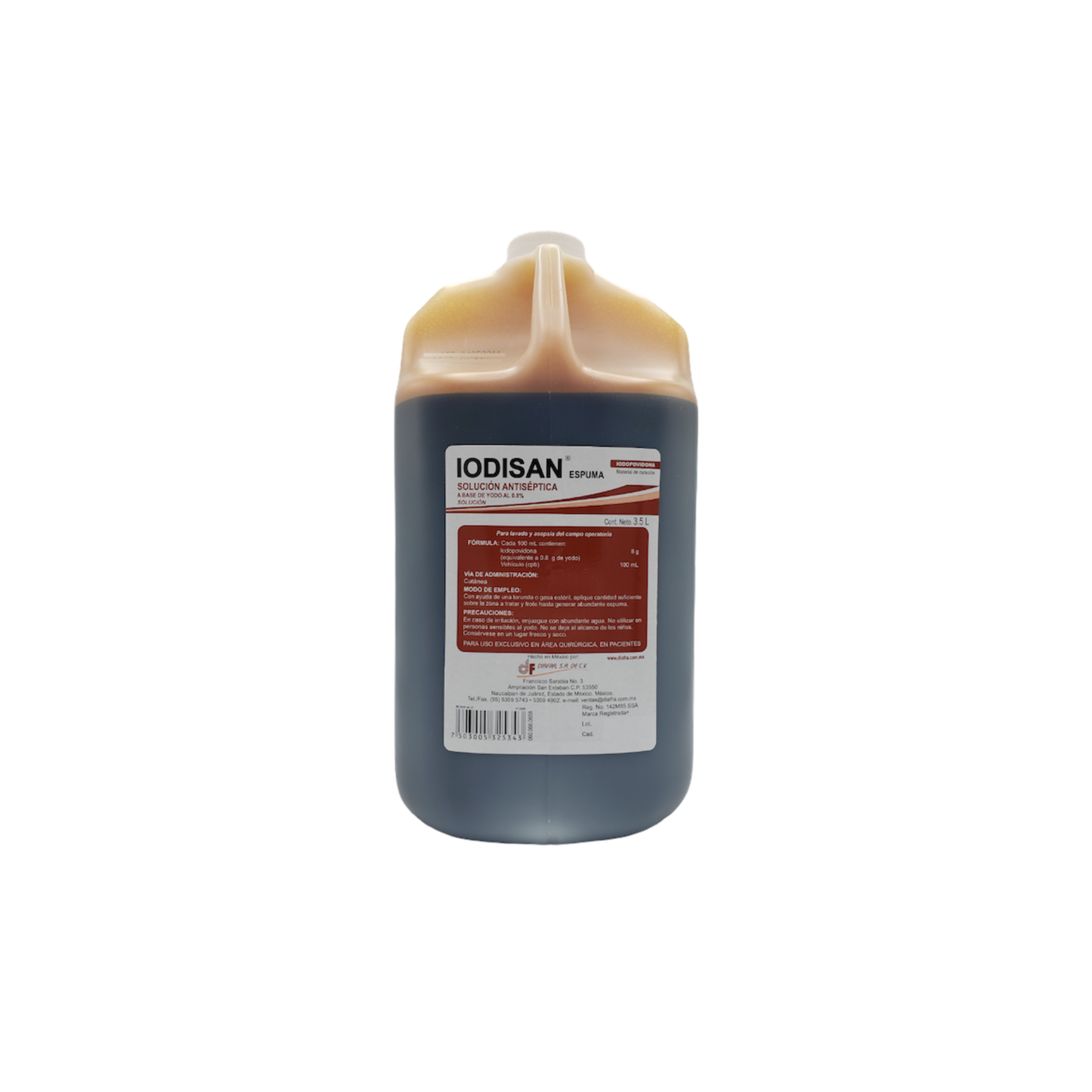 Iodisan Espuma Yodo al 0.8%. Diafra. galon con 3.5 litros