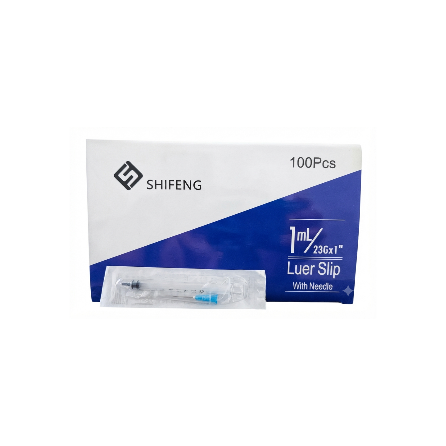100 JERINGAS DE PLASTICO SHIFENG CAPACIDAD DE 1 ML/23GX1" CAJA CON 100 PZ