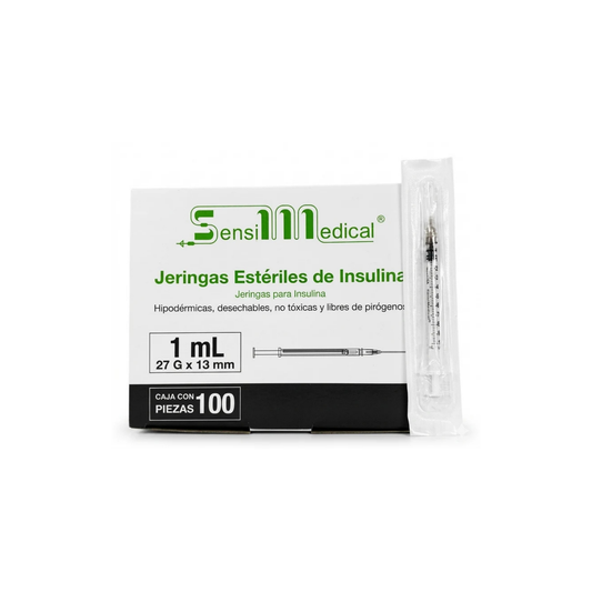 JERINGA SENSIMEDICAL 1ML 27G X 13MM CAJA CON 100 PIEZAS