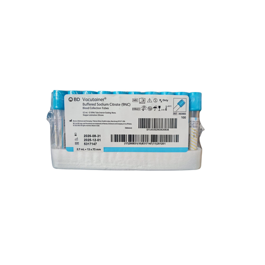 Tubo Vacutainer BD Plus De 2.7ml Azul Caja Con 100 Piezas CAD:2026-08-31