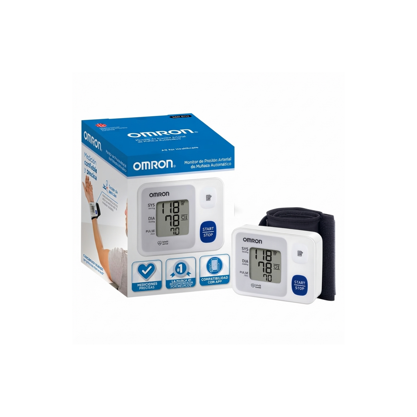 MONITOR DE PRESION ARTERIAL DE MUÑECA AUTOMATICA HEM:6123