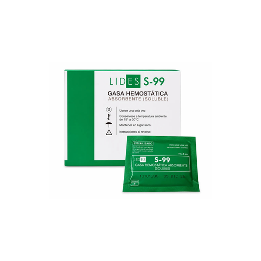 GASA HEMOSTATICA ABSORBENTE LIDES S-99 CAJA CON 20 PIEZAS