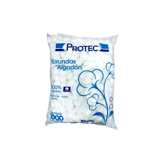 TORUNDAS DE ALGODON PROTEC BOLSA CON 1000 PIEZAS