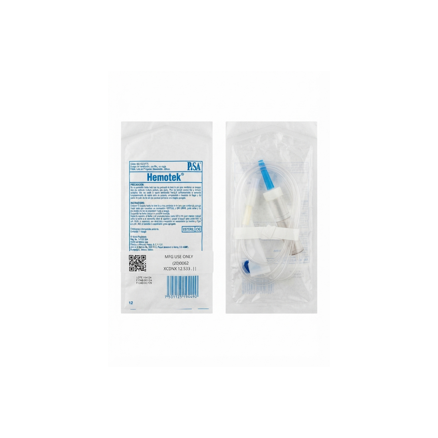 EQUIPO PARA TRANSFUSION CON FILTRO SIN AGUJA ESTERIL HEMOTEK