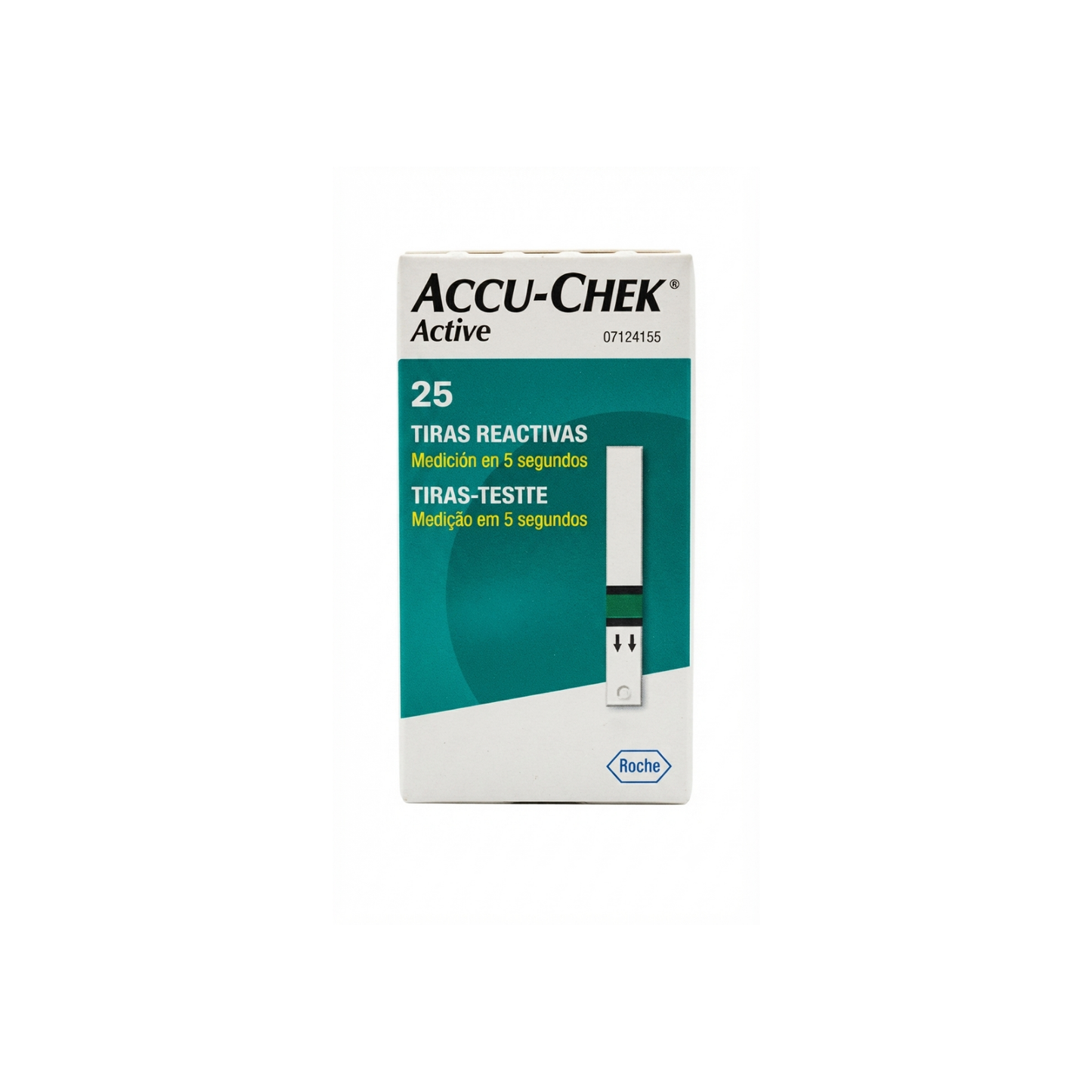 ACCU-CHEK ACTIVE TIRAS REACTIVAS PARA MEDICIÓN DE GLUCOSA CAJA CON 25 PIEZAS