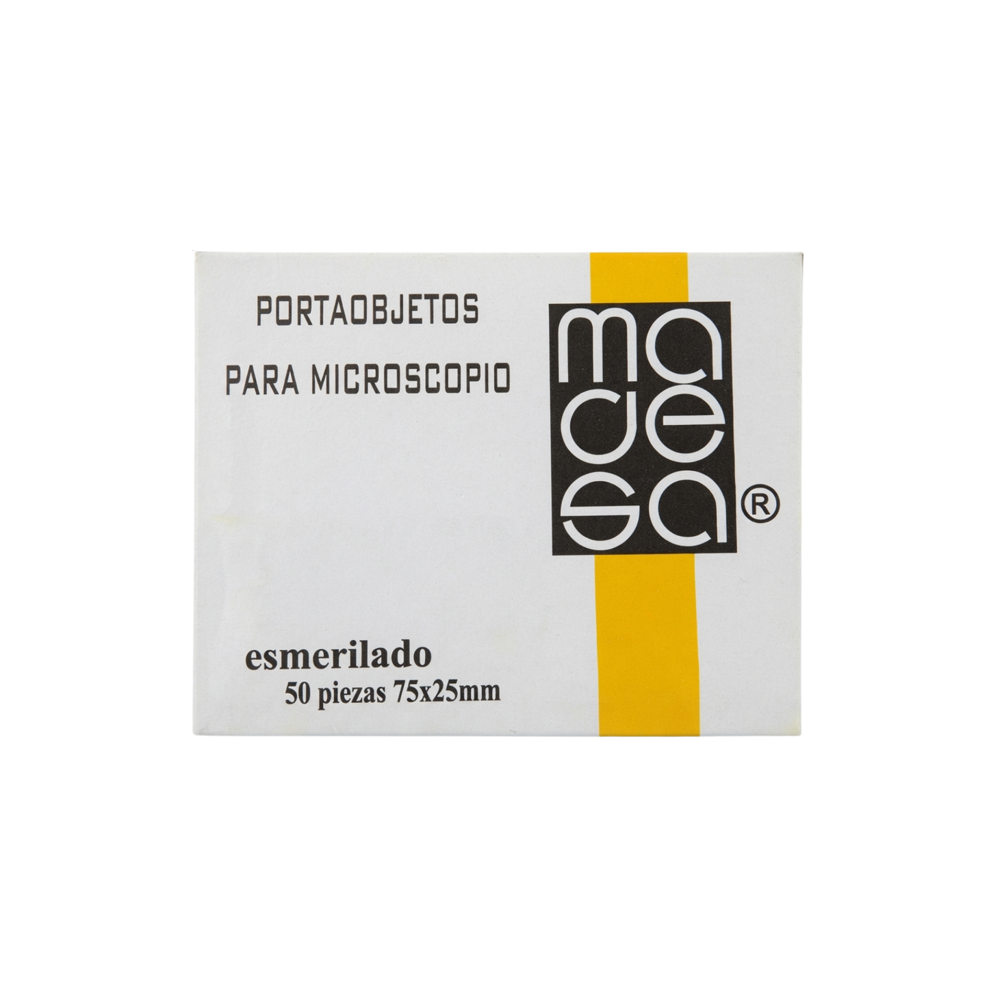 PORTA OBJETOS PARA MICROSCOPIO MADESA 75 mm x 25 mm CAJA CON 50 PIEZAS