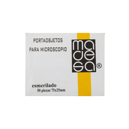 PORTA OBJETOS PARA MICROSCOPIO MADESA 75 mm x 25 mm CAJA CON 50 PIEZAS