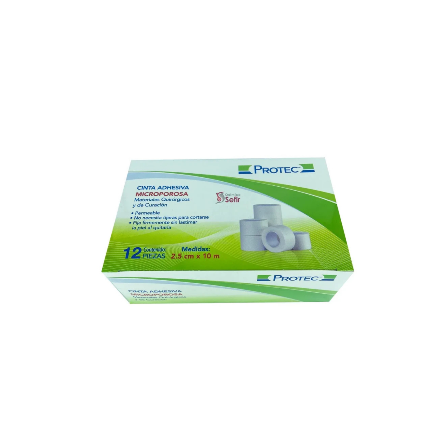 CINTA ADHESIVA MICROPORE PROTEC 2.5CMX10M CAJA CON 6 ROLLOS