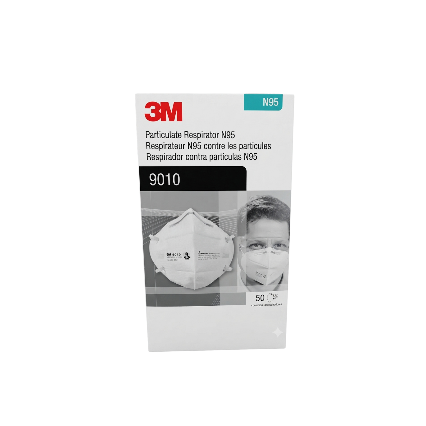 Mascarilla N95 de 3M mod 9010 color blanco caja con 50 piezas