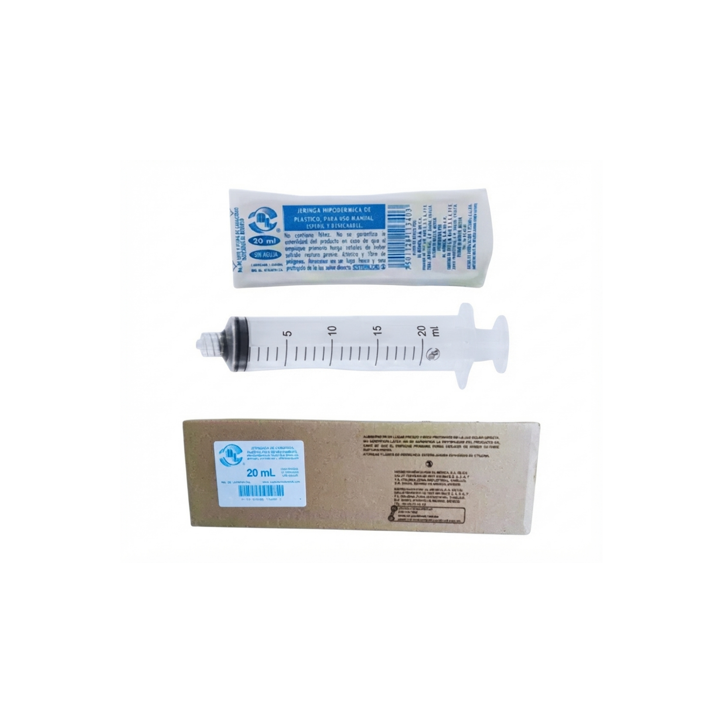 JERINGAS 20ML SIN AGUJA DL CAJA CON 50 PIEZAS SIN AGUJA