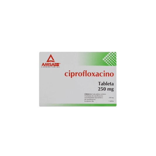 CIPROFLOXAXINO 250 MG CAJA CON 12 PZ