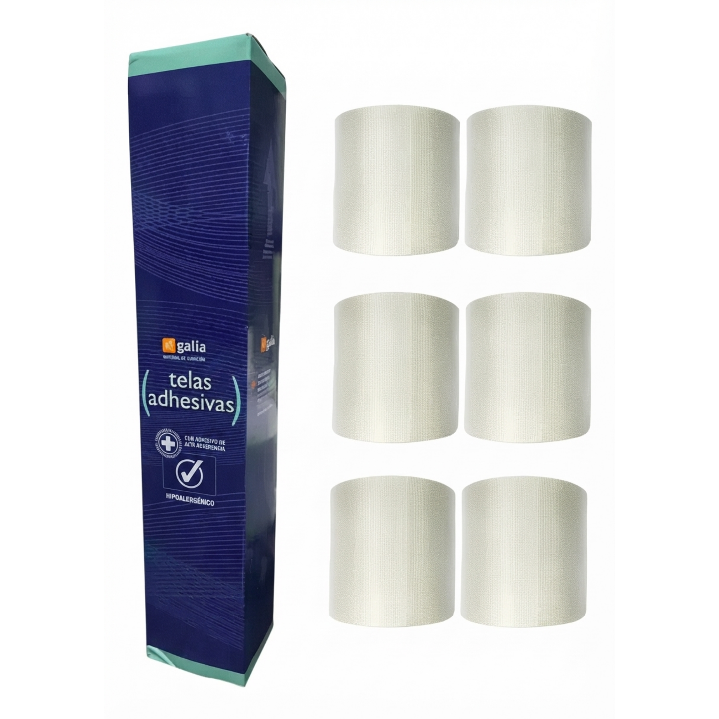 TELA GALIA ADHESIVA DE ACETATO 5 CM x 10M CAJA CON 6 ROLLOS