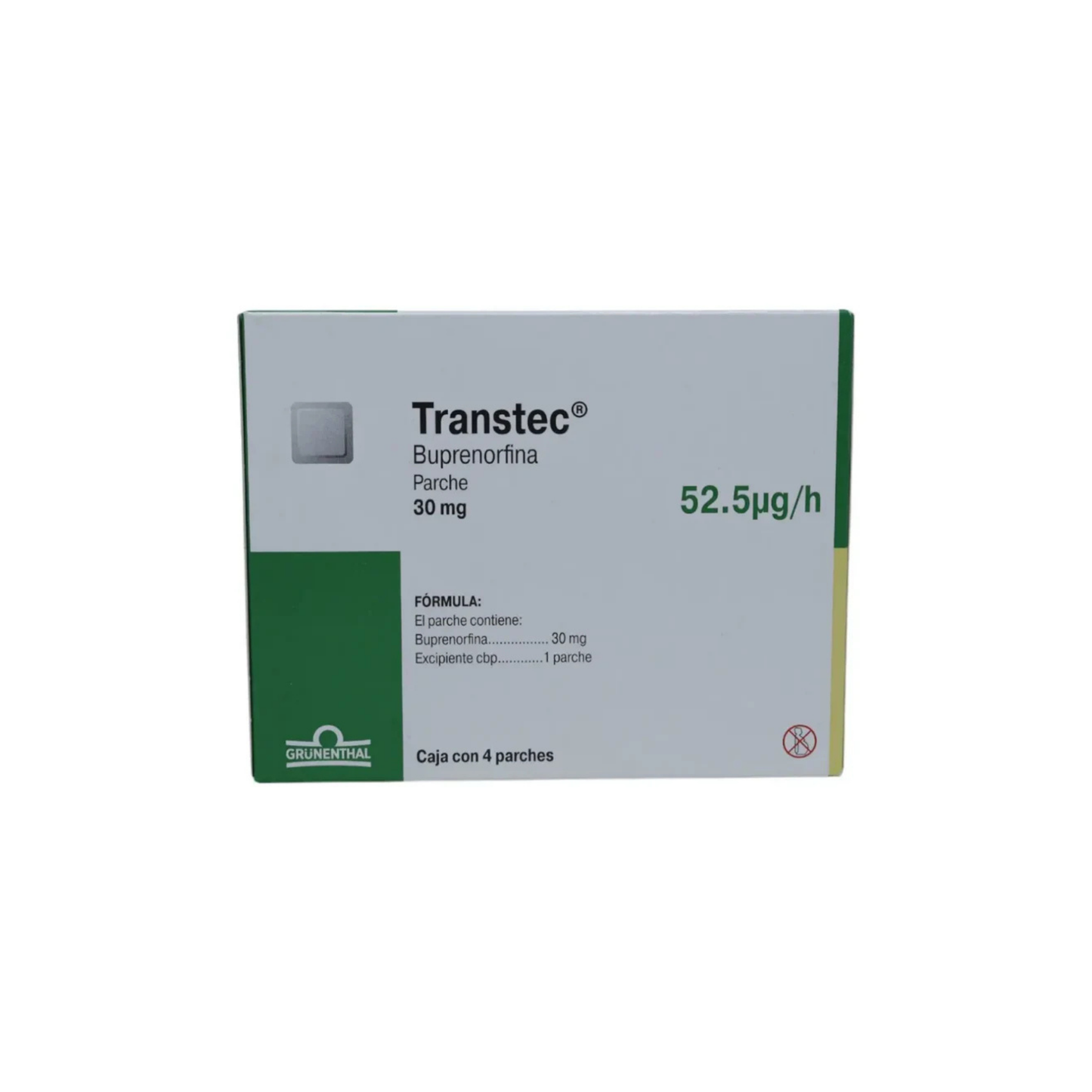 TRANSTEC 30 MG/H CAJA CON 4 PARCHES