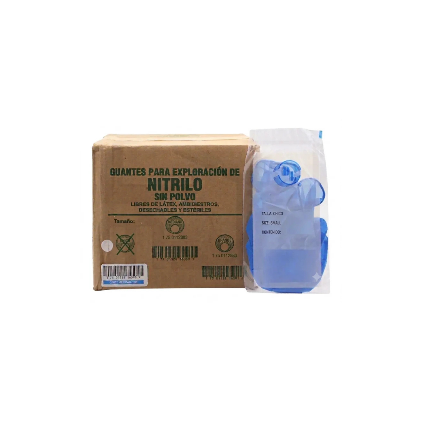 GUANTES DLP DE NITRILO PARA EXPLORACION CHICO CAJA CON 100 PARES