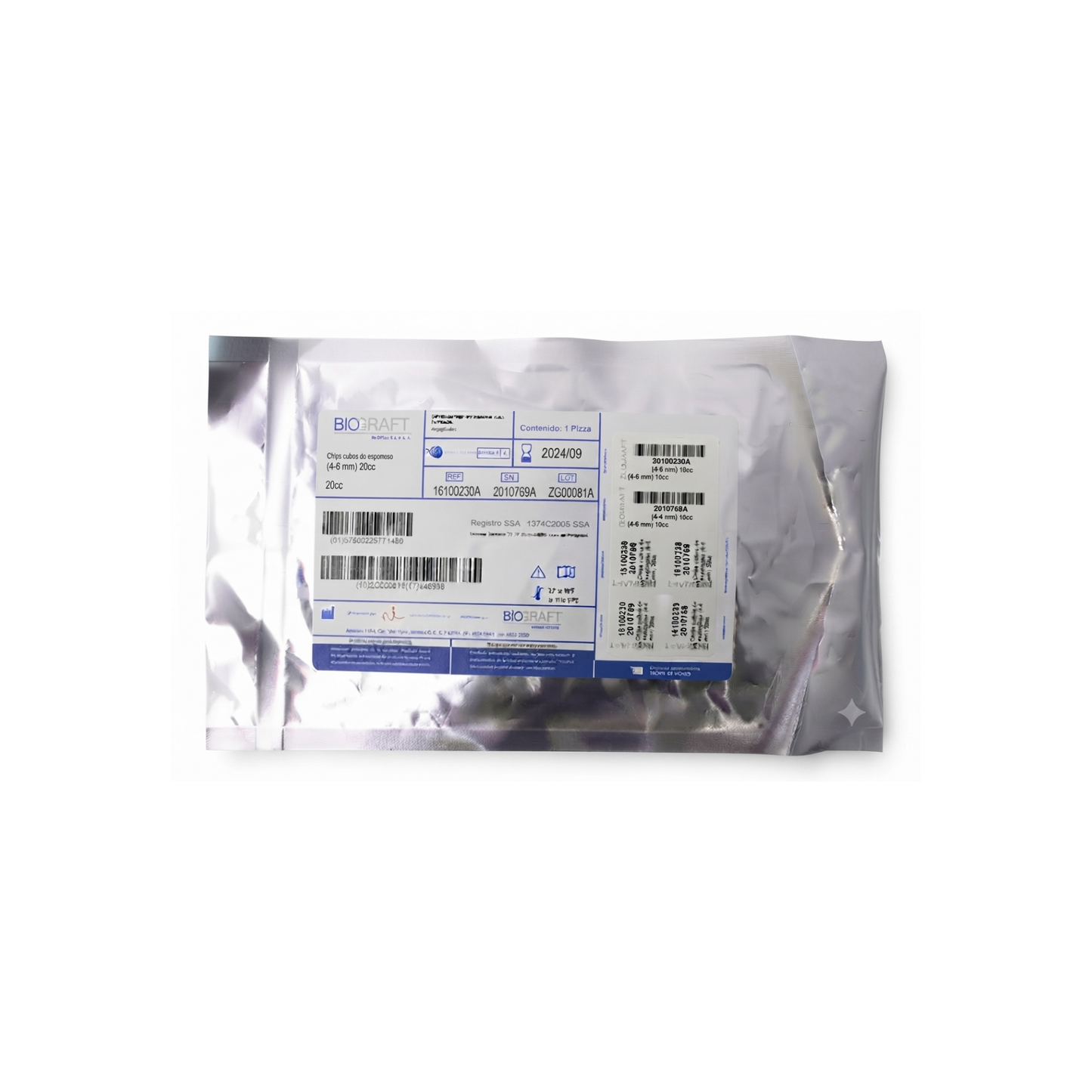 CHIPS DE HUESO 20 CC BIOGRAFT CUBOS DE 6MM