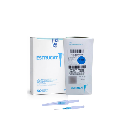 ESTRUCAT CATETER INTRAVENOSO PERIFERICO 22G X 25MM CAJA CON 50 PIEZAS