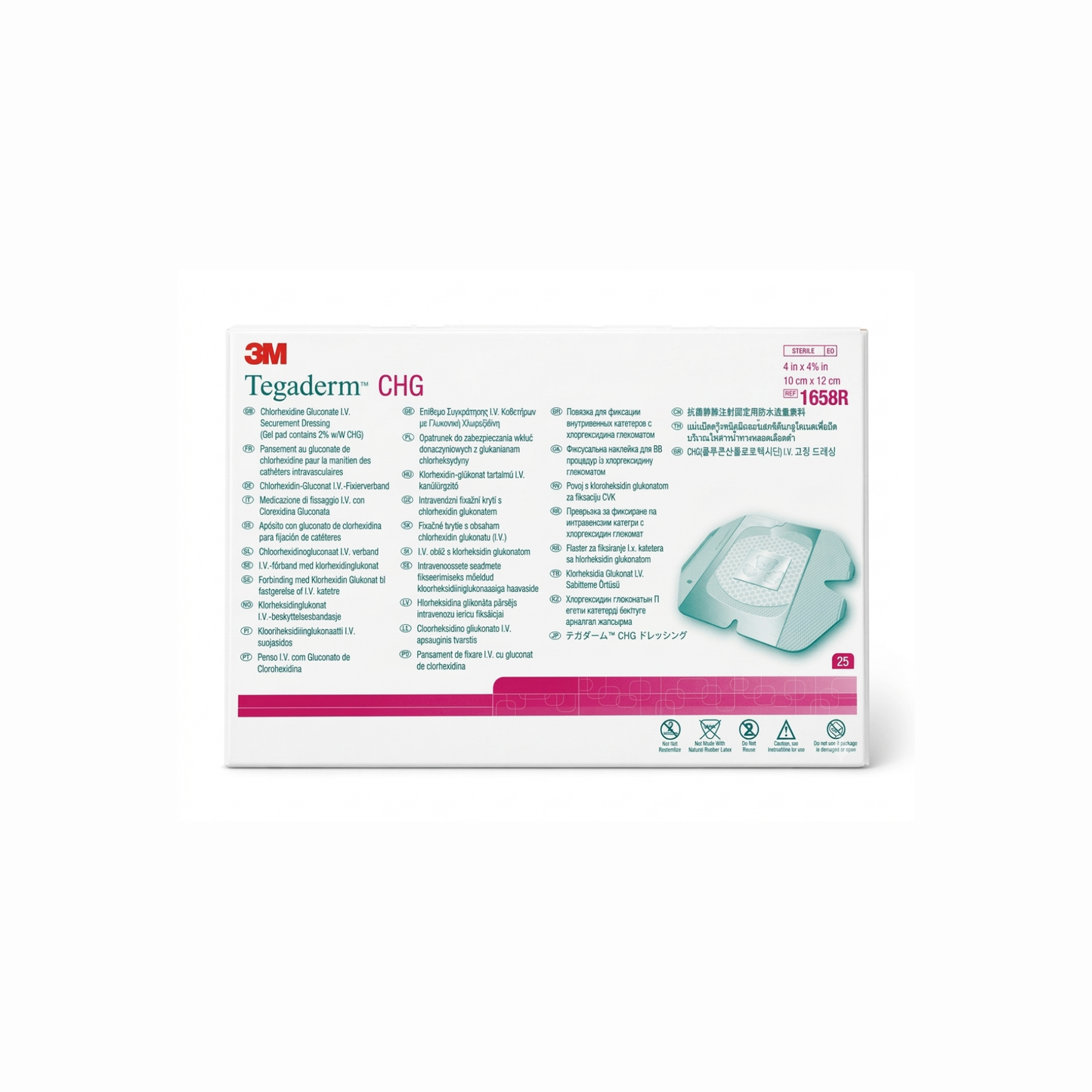 TEGADERM 3M CHG GLUCONATO DE CHLORHEXIDINA 10 X 12CM
