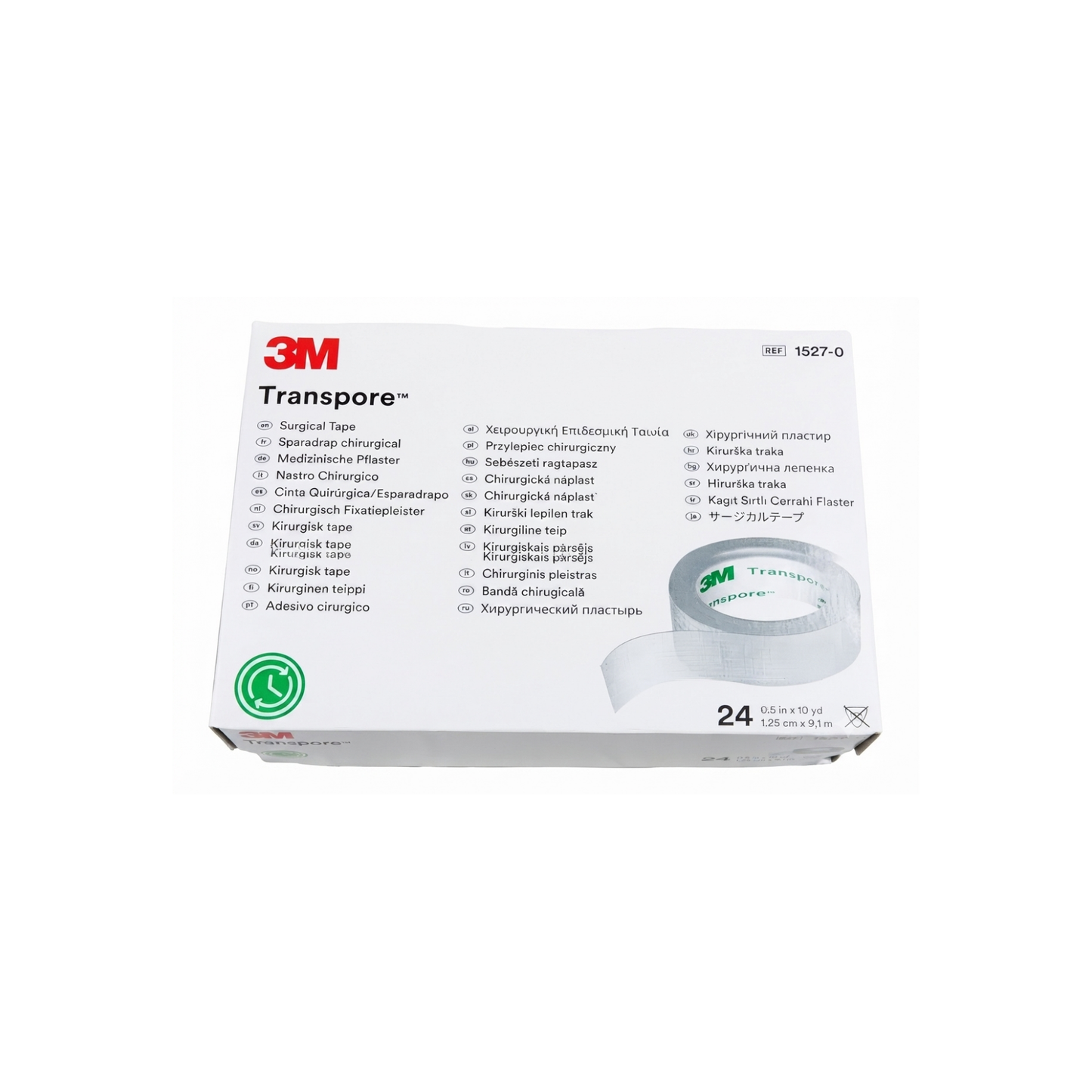 CINTA TRANSPORE MARCA 3M 1.25CM X 9.1 MTS CAJA CON 24 ROLLOS