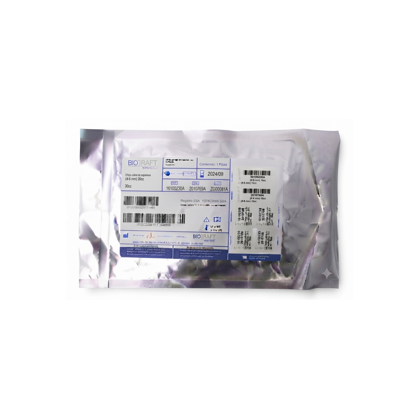 CHIPS DE HUESO 30 CC BONEFIX CUBOS DE 6MM