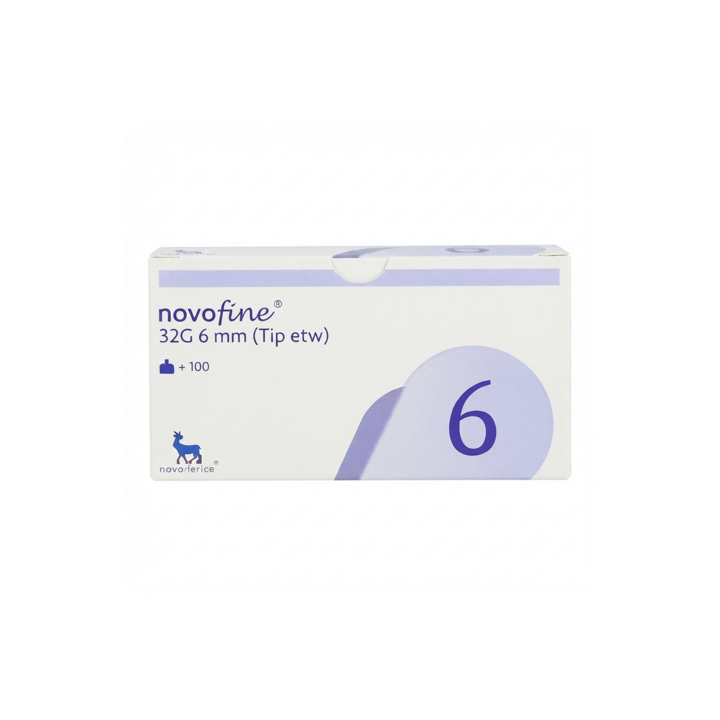 NOVOFINE AGUJAS PARA ADMINISTRACION SUBCUTANEA 32G 0.23/0.25X6MM CAJA CON 100 PIEZAS