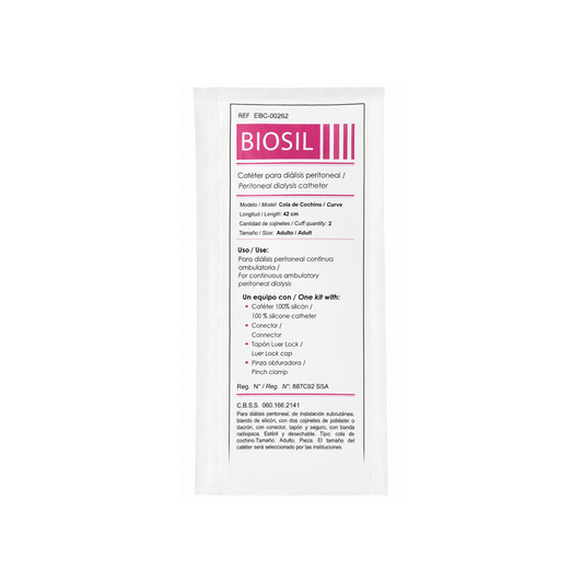 CATETER PARA DIALISIS PERITONEAL TENCKHOFF DE 42 CM MARCA BIOSIL