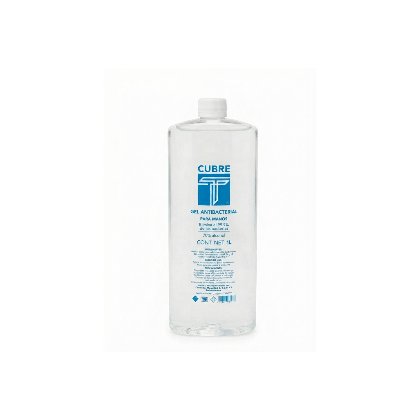 GEL ANTIBACTERIAL PARA MANOS CUBRE FRASCO DE 1 LITRO 1 PIEZA